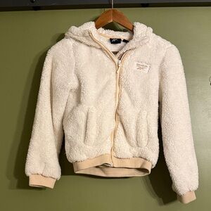 Reebok Kids White Fleece Puffer Jacket